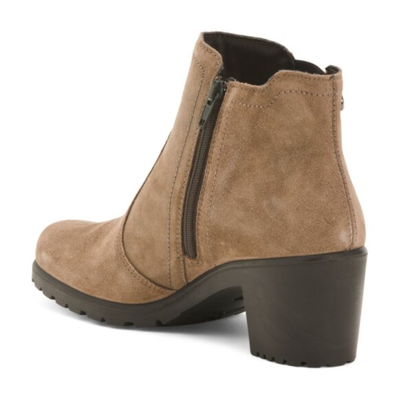 NEW ENVAL SOFT Made In Italy Suede Chelsea Heel Booties Taupe for women  663mn - Picture 2 of 3